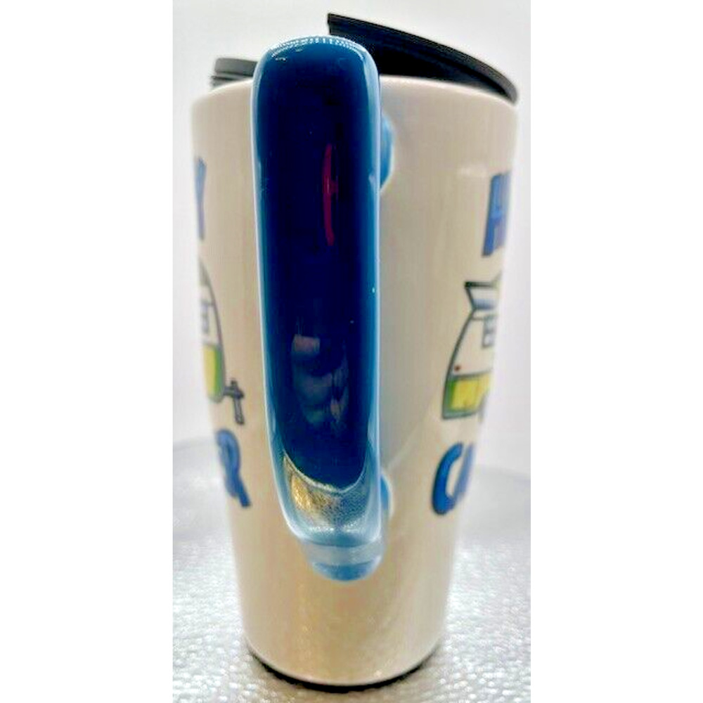 Ceramic Happy Camper 16oz Travel Mug, Coffee Or Tea Cup with Lid - Picture 2 of 10